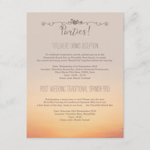 Beach Wedding Parties Details Enclosure Card