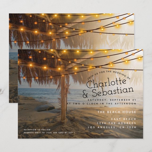 Beach Wedding Personalized Invitation (Front/Back)