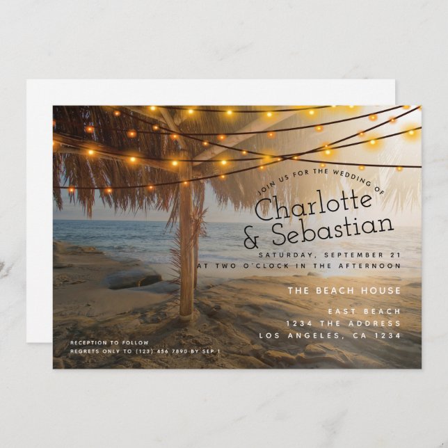 Beach Wedding Personalized Invitation (Front/Back)