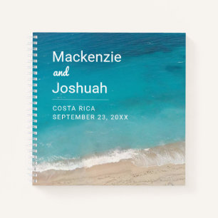 Beach Wedding Personalized Sandy Waves Guest Book