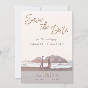 Beach Wedding Photo Save the Date Invitation