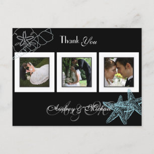 Beach Wedding Photos Thank you postcards