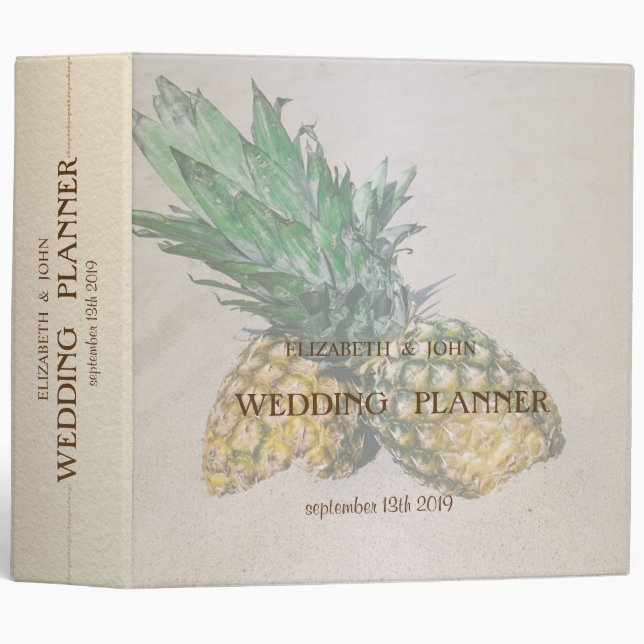 Beach Wedding  Pineapple Binder (Front/Spine)