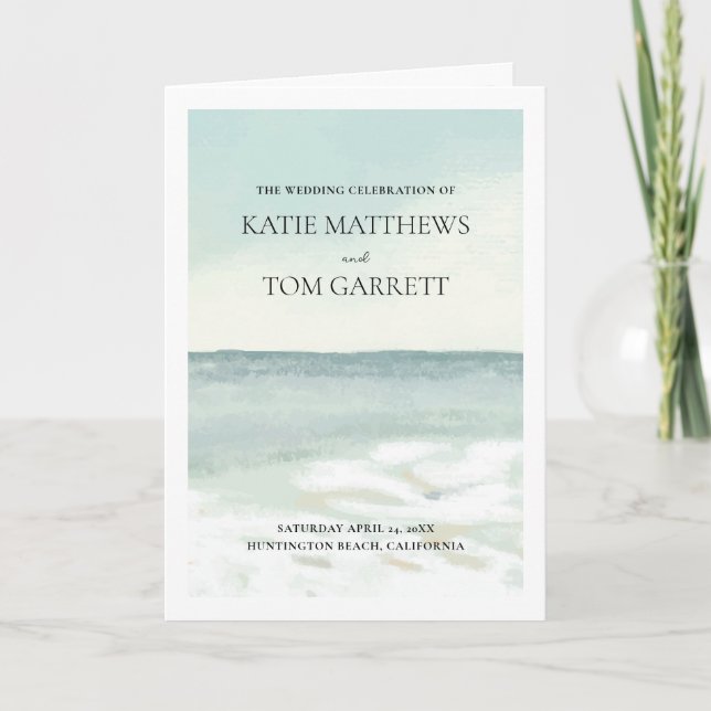 Beach Wedding Program (Front)