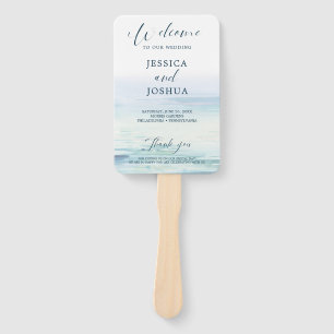 Beach Wedding Program Fan