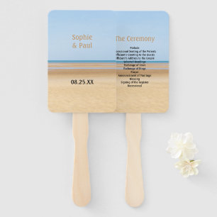 Beach Wedding Program Hand Fan