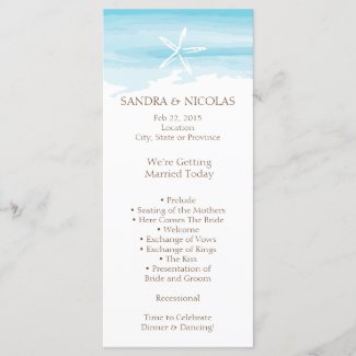 Beach Wedding Program rack card