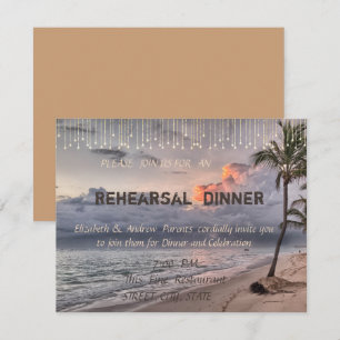Beach Wedding   Rehearsal Dinner Invitation