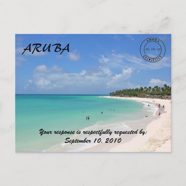 Beach wedding Response Card (Front)