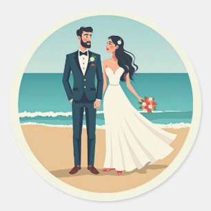 Beach Wedding Romance Sticker