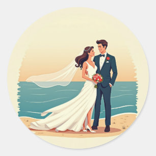 Beach Wedding Romance Stickers 