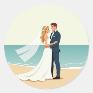 Beach Wedding Romance Stickers