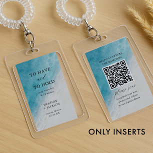 Beach Wedding Room Key QR Code Enclosure Card