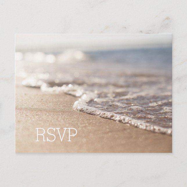 Beach wedding RSVP card (Front)