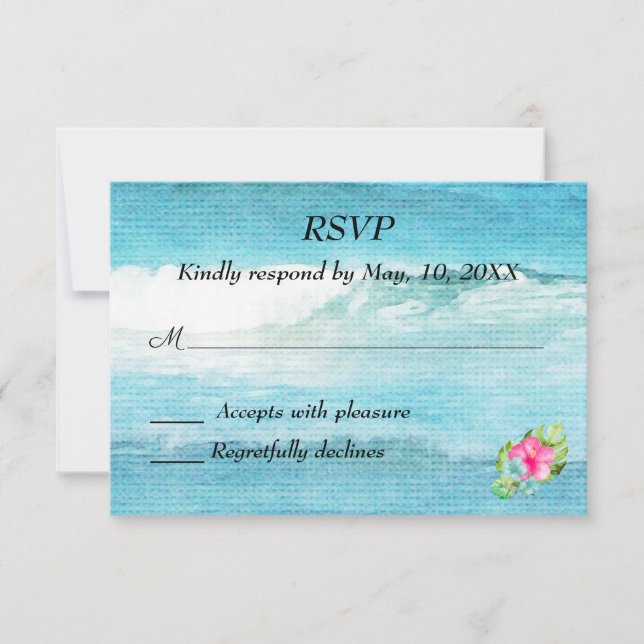 Beach Wedding RSVP Card (Front)