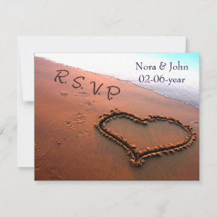 beach wedding RSVP Card