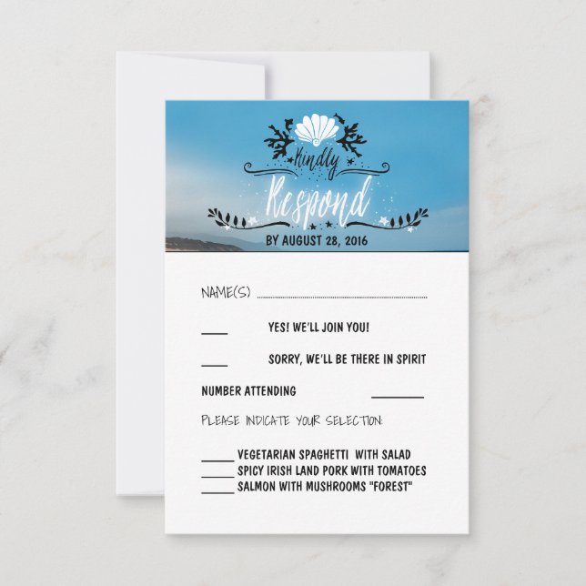 Beach Wedding RSVP Card (Front)