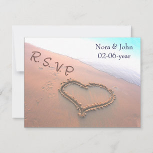 beach wedding RSVP Card