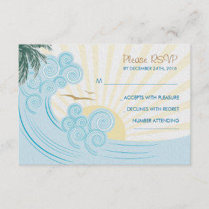 Beach wedding RSVP cards