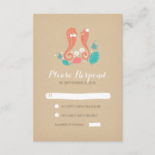 beach wedding RSVP cards