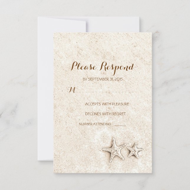 Beach wedding rsvp cards (Front)