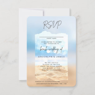 Beach Wedding RSVP Kindly Reply Invitation
