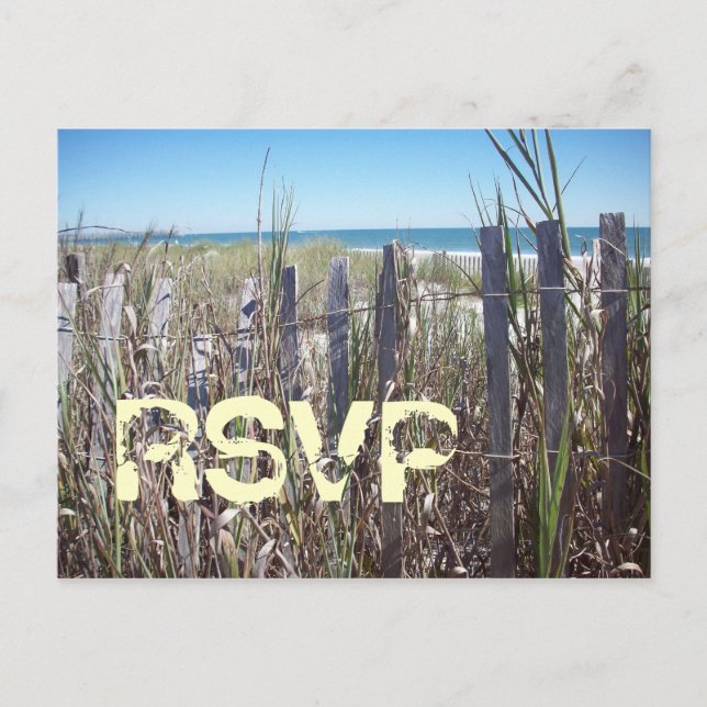 Beach Wedding RSVP Postcard (Front)