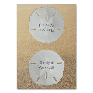 Beach Wedding Sand Dollar Tented Place Cards
