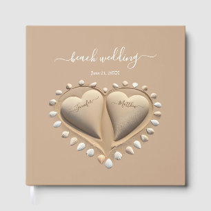 Beach Wedding Sand Hearts Guest Book