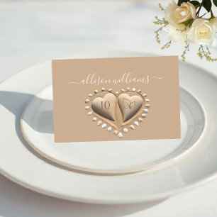 Beach Wedding Sand Hearts-Place Cards-Meal Icons Table Number