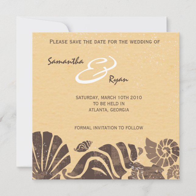 Beach Wedding -Save the date cards (Front)