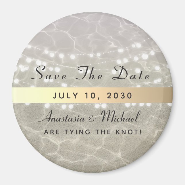 Beach Wedding Save The Date Invitation Magnet (Front)