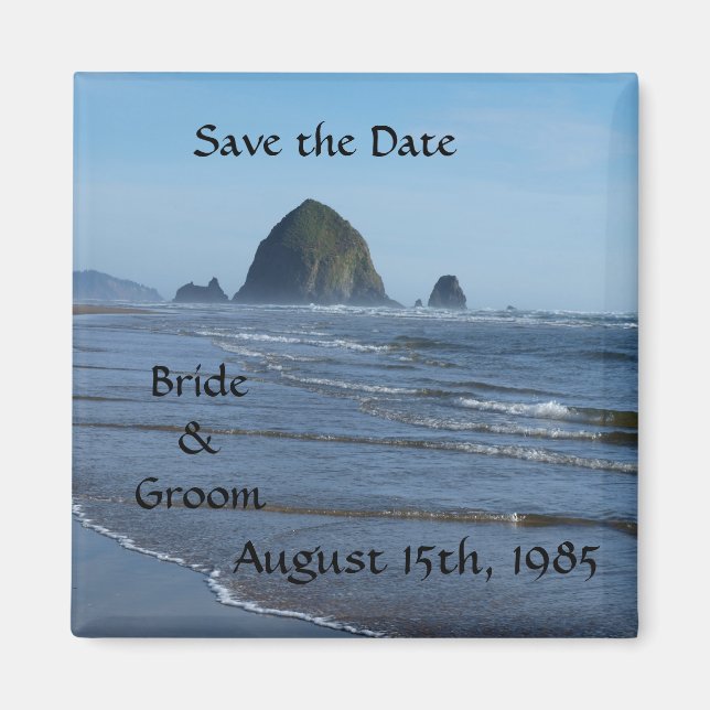 Beach Wedding Save the Date Magnets (Front)