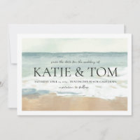 Beach Wedding Save the Date Oceanfront Wedding 