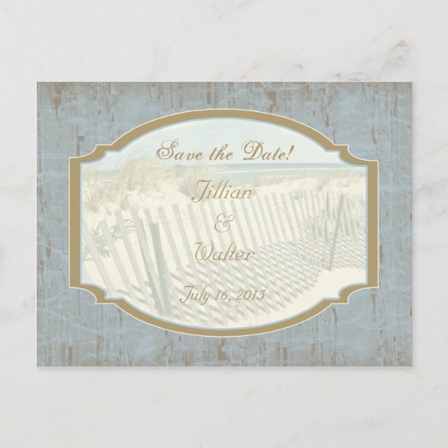 Beach Wedding Save the Date Postcard (Front)