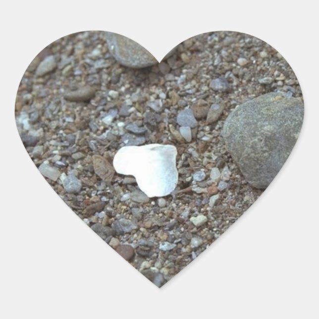 Beach Wedding Seashell Heart Wedding Hearts Heart Sticker (Front)