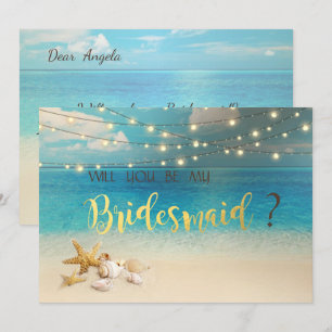Beach Wedding Seashells  Bridesmaid Card