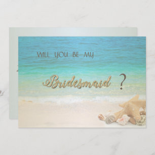 Beach Wedding Seashells Bridesmaid Card