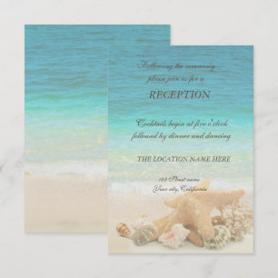 Beach  Wedding Seashells Reception Invitation