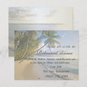 Beach Wedding Seashells  Rehearsal Dinner Invitation