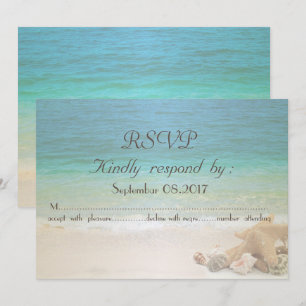 Beach Wedding Seashells  RSVP Invitation