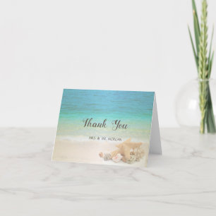 Beach Wedding Seashells Thank You Card