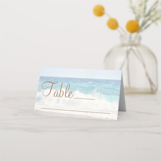 Beach Wedding Seaside Wedding Place Card (Front)