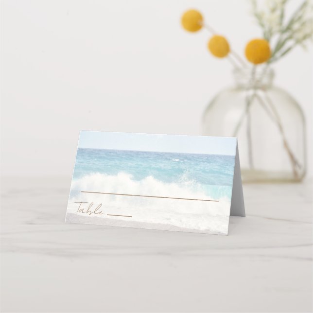 Beach Wedding Seaside Wedding Place Card (Front)