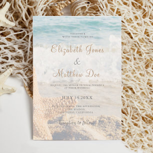 Beach Wedding - Seaside Wedding - Romantic Beach Invitation