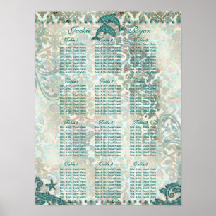 Beach Wedding Seating Chart Dolphin