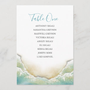 Beach Wedding Seating Chart Table Plan Invitation