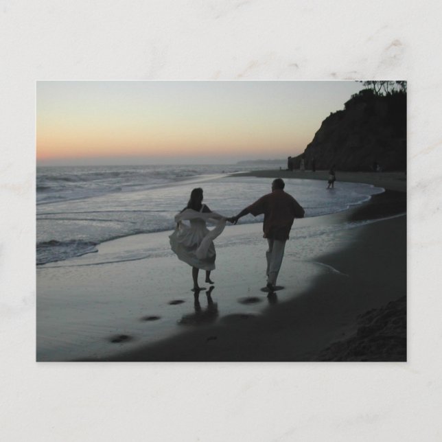 Beach Wedding Silhouette Postcard (Front)