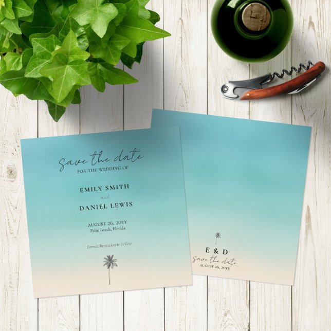 Beach Wedding Square 🏝️ Save The Date Card (Beach Wedding Square 🏝️ Save The Date Card
)