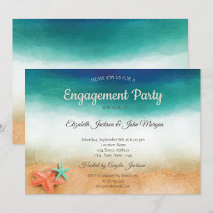 Beach Wedding, Starfish Engagement Invitation